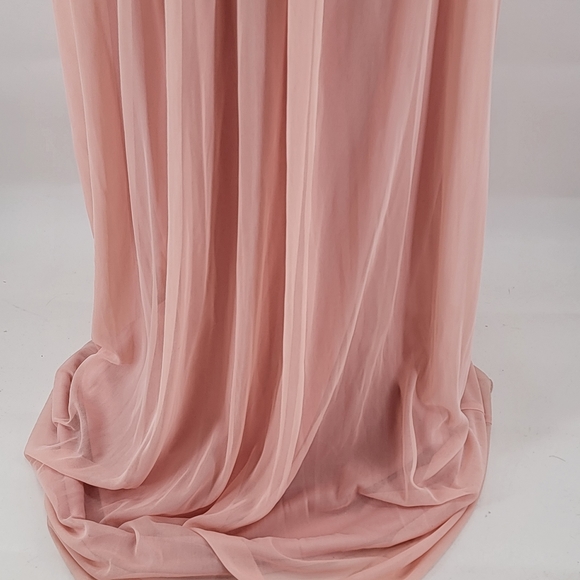 City Triangles Light Pink Beaded Halter Cocktail Prom Maxi Long Dress Size 1 - Picture 3 of 12